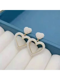 Серьги «Сердце жемчужины» QUEEN PIN 197864078 купить за 270 ₽ в интернет-магазине Wildberries