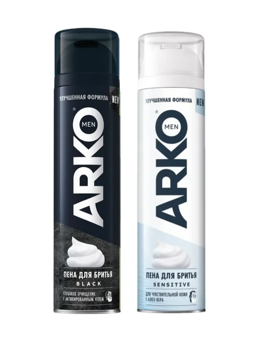 ARKO Набор Sensitive + Black 2 шт x 200 мл, 2 шт, 200 мл