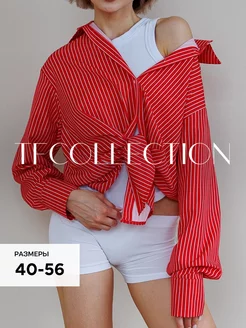 Рубашка оверсайз в полоску TFcollection 197880917 купить за 682 ₽ в интернет-магазине Wildberries