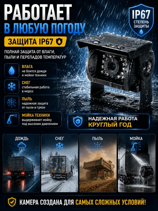 Камера заднего вида на крышу для грузовика 12v, вариант, фото 5