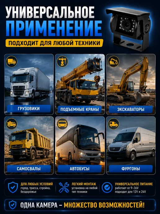 Камера заднего вида на крышу для грузовика 12v, вариант, фото 7