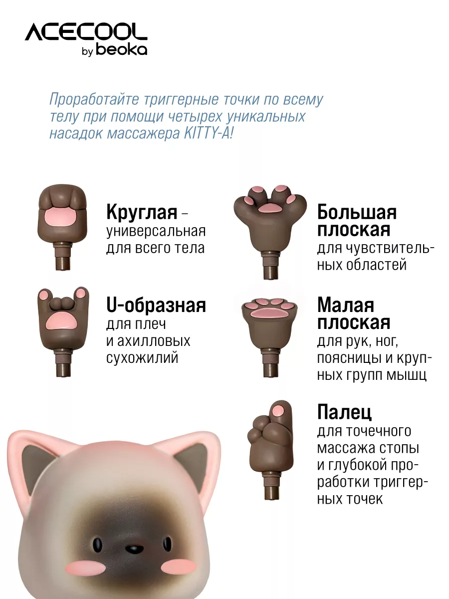 Подарочный набор: массажер для тела+5 насадок Beoka 197906919 купить за 5  563 ₽ в интернет-магазине Wildberries