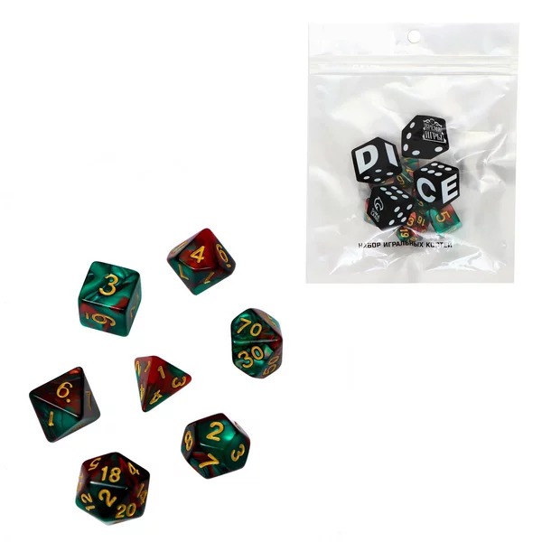 Набор кубиков для D&D Dungeons and Dragons, ДнД 7 шт