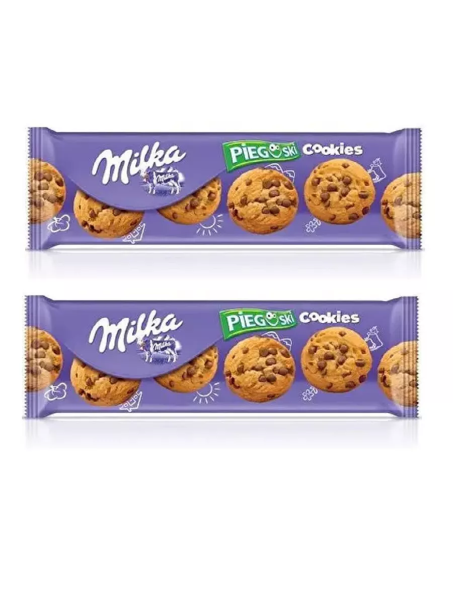 Печенье Choco Cookies, 2 шт по 135гр с кусочками шоколада Milka 197921009  купить за 688 ₽ в интернет-магазине Wildberries