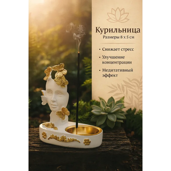 Курильница — подставка для благовоний Лицо 5х8см