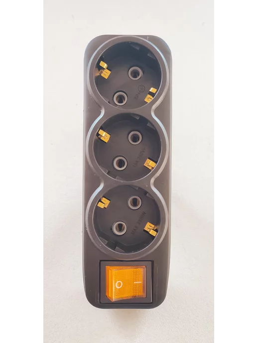 Стиль света тройник для розетки, черный, фото 2