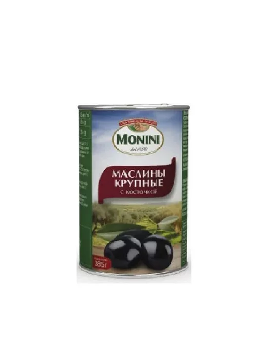 Monini Маслины Mоnini крупные с косточкой, 385г, 385 г