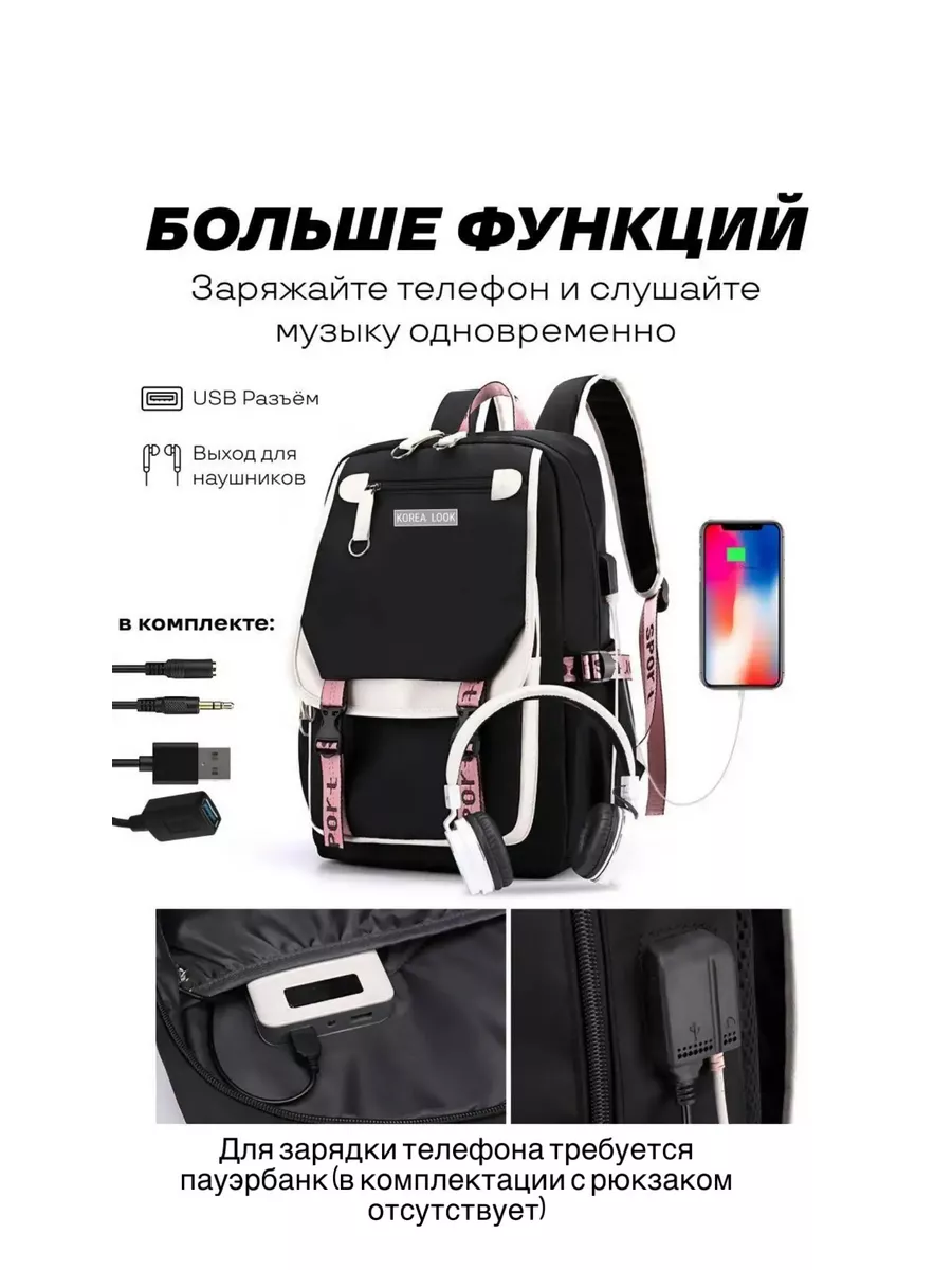 Рюкзак Black Pink USB-порт Y2K mood 198056438 купить за 1 504 ₽ в  интернет-магазине Wildberries