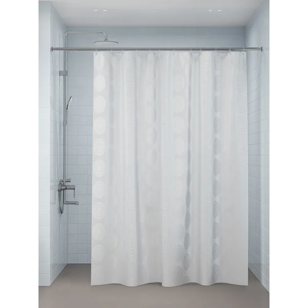 Фото товара на маркетплейсе wildberries Штора для ванной комнаты и душа тканевая 240х200 см