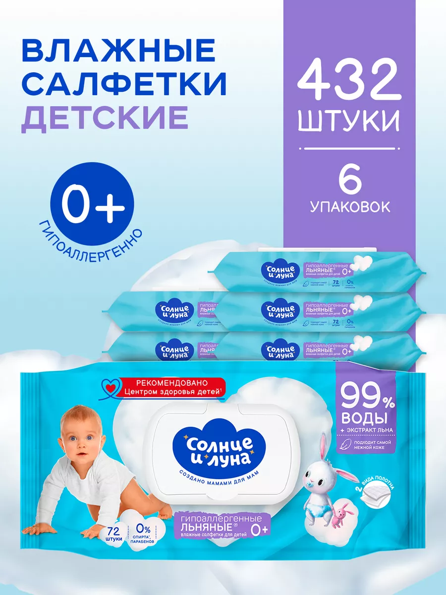 Влажные салфетки для детей...
