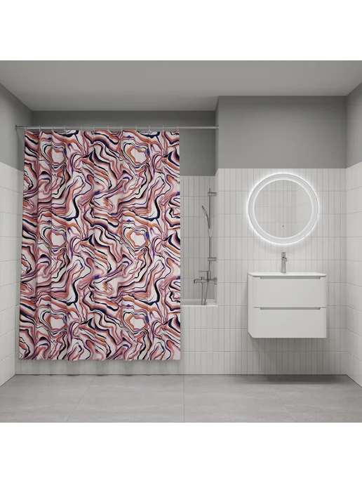 IDDIS Штора для ванной комнаты и душа тканевая 180х200 см, 180x200 см