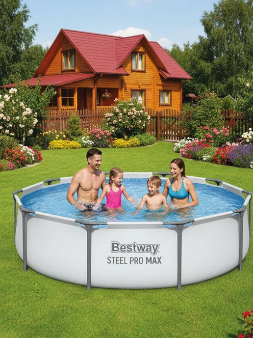Bestway Каркасный бассейн круглый 305х76 см 4700 л SPM04, 305x76 см, 4700 л, фото 6