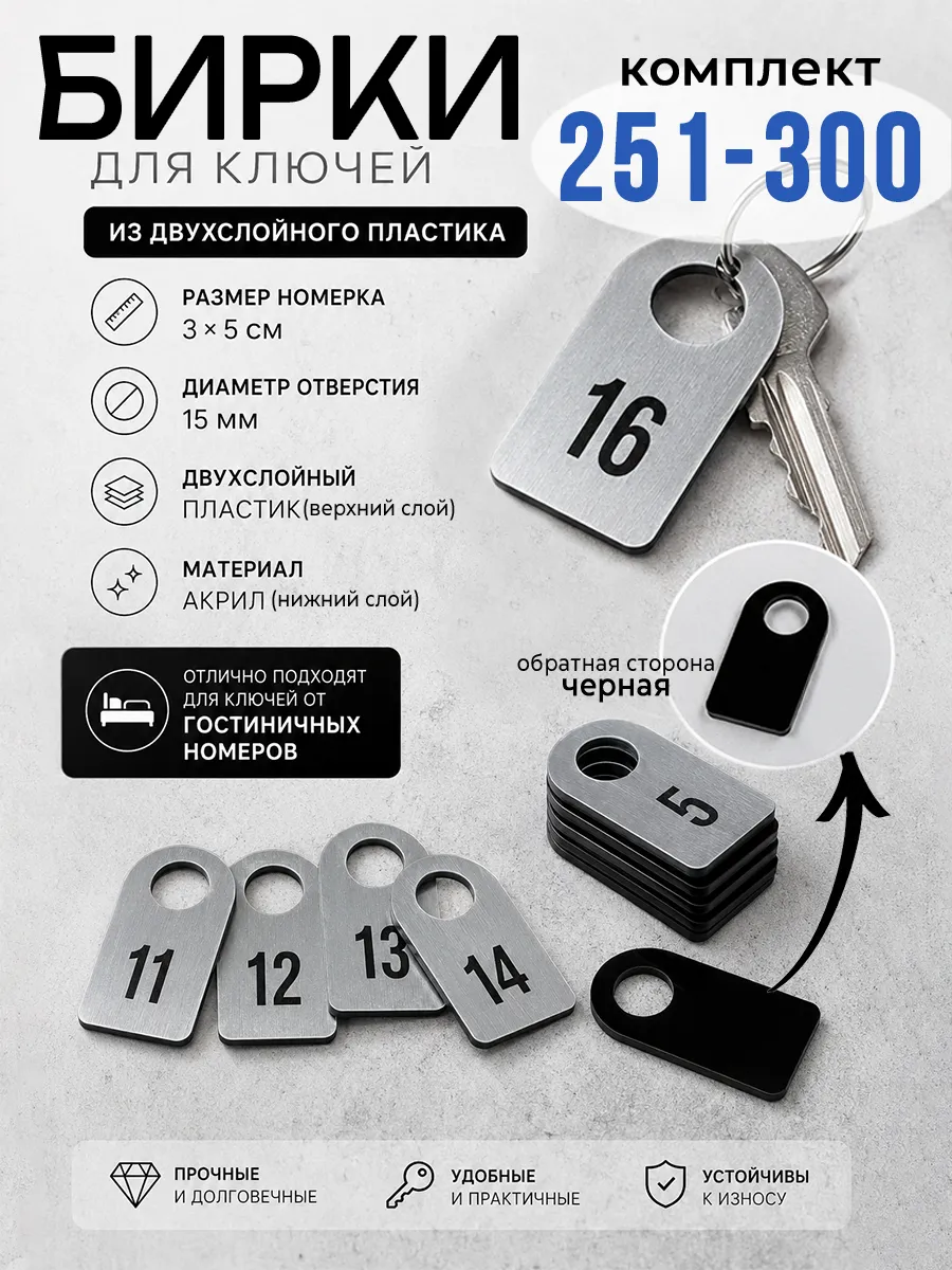 Номерки для гардероба 251-300