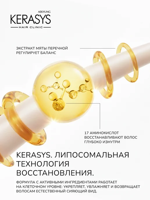 KERASYS Кондиционер Лечебный для жирных волос от перхоти 600мл, 600 мл, фото 5