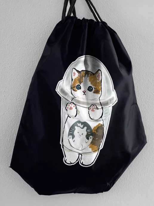 Termodzi Art Мешок для обуви "Котенок в стакане", черный, фото 4