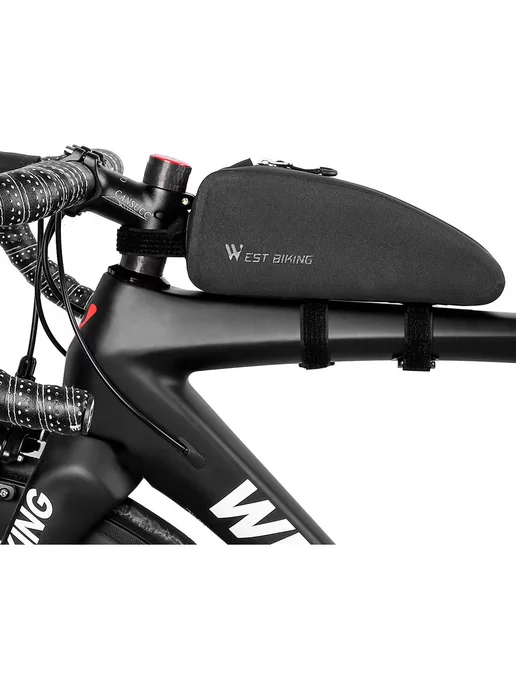 West Biking Сумка для велосипеда на раму 25x10.5x6.3см черная, 25x10.5x6.3 см, фото 8