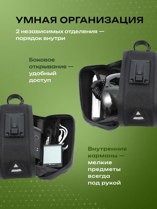 West Biking Сумка для велосипеда под седло 21x15x12.3см черная, 21x15x12.3 см, фото 3