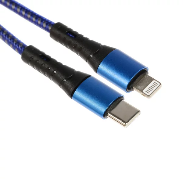 Кабель Type-C — Lightning, 3 А, быстрая зарядка, 1 метр