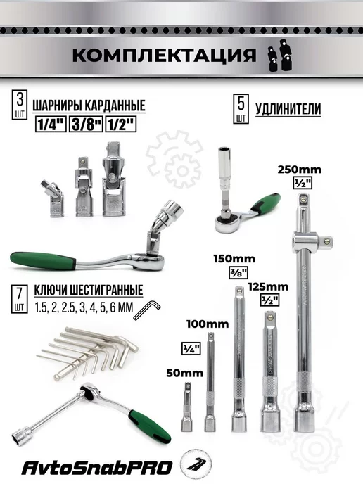 HGA Professional Набор инструментов 172 усиленный, вариант, фото 16