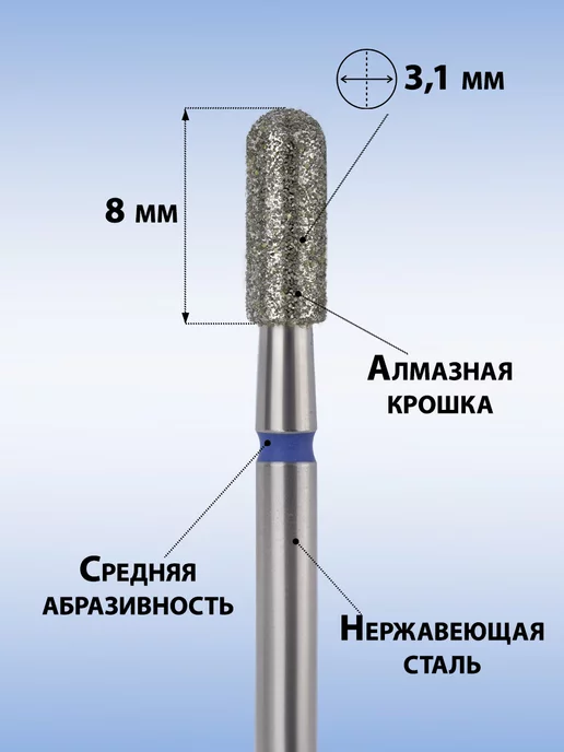 MANITA PROFESSIONAL Фреза для маникюра - 866.104.111.080.031 ФАЦС-3.1-8С, 5 шт, фото 2