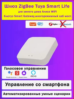 Умный шлюз Zigbee с Алисой, Марусей БЕЗ Bluetooth Smart дом 18RUS 198226757 купить за 1 169 ₽ в интернет-магазине Wildberries