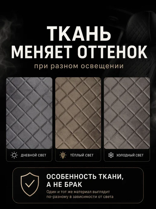 BASOTA Полный комплект чехлов из велюра в салон авто, серый, фото 5