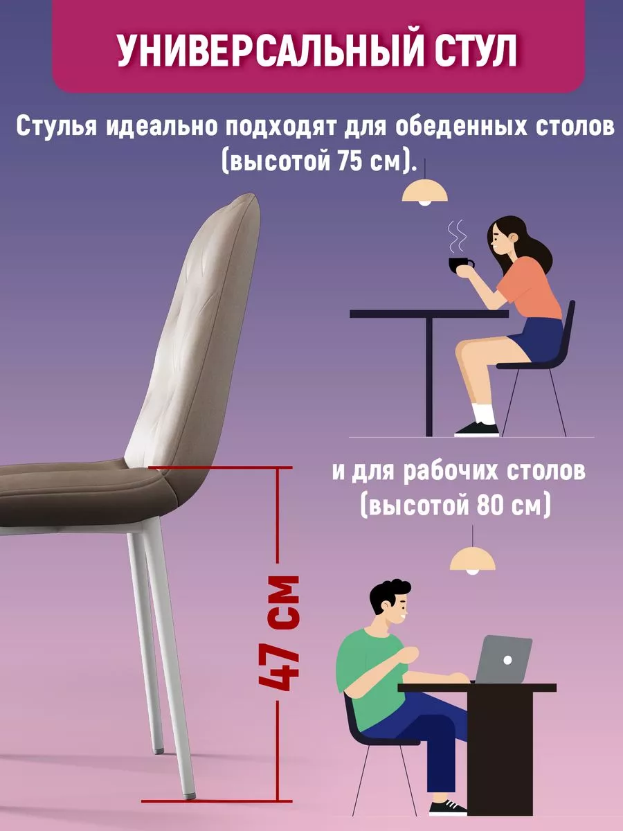 Стулья для кухни со спинкой 4 шт обеденные кухонные Сomfortable chair  198239252 купить за 11 031 ₽ в интернет-магазине Wildberries