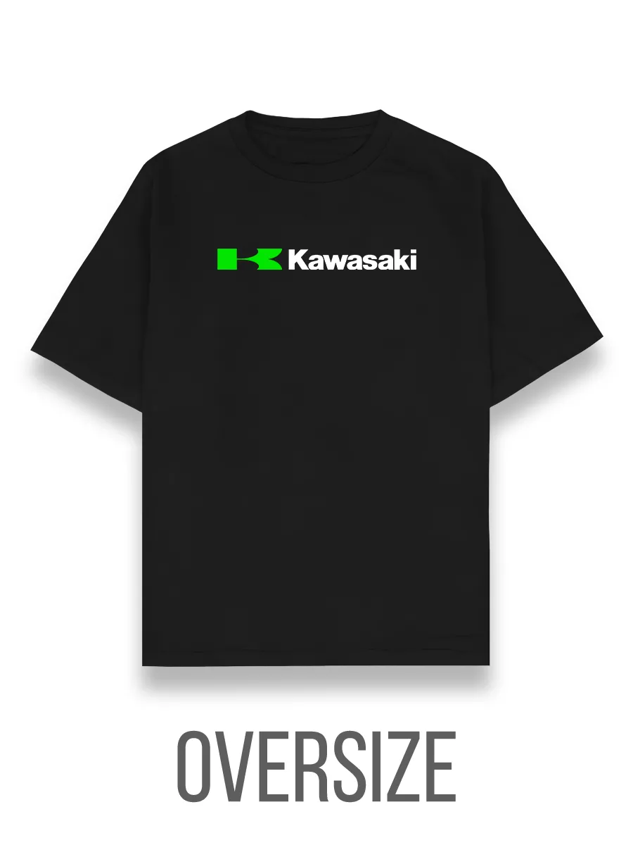 Футболка Оверсайз Kawasaki Мотоспорт Мотоциклетный Стиль