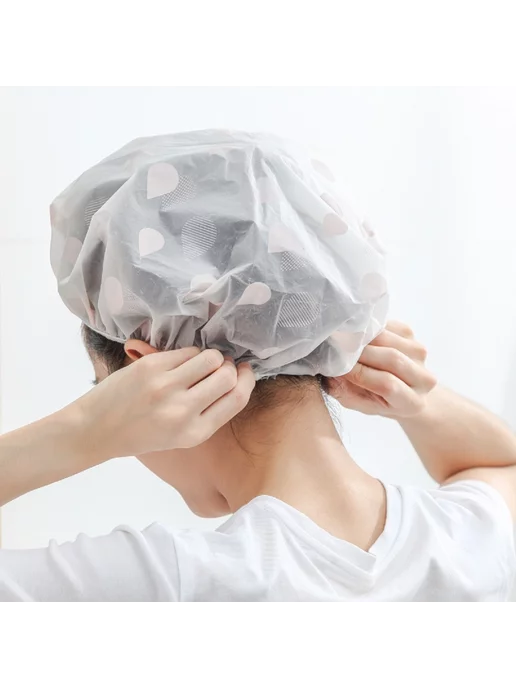 EcoSKIN Шапочка для душа масок косметическая непромокаемая, голубой, фото 6