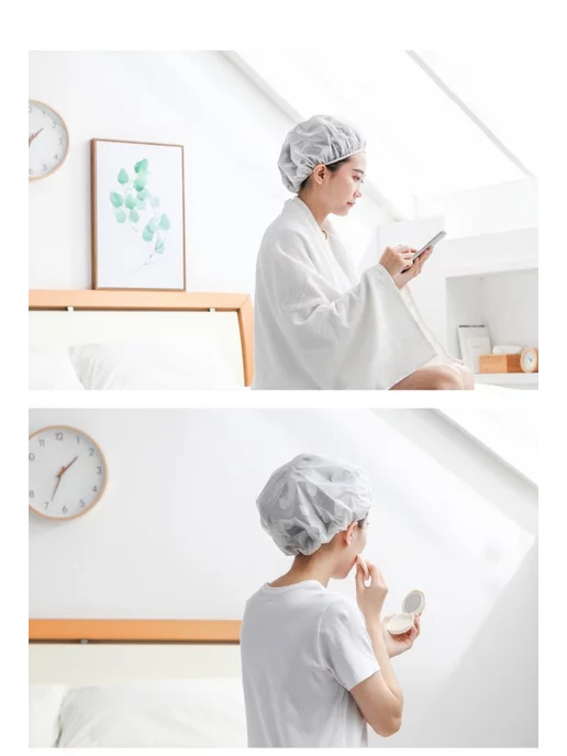 EcoSKIN Шапочка для душа масок косметическая непромокаемая, голубой, фото 8