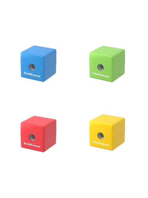 ErichKrause Точилка S-Cube, Neon, с контейнером, ассорти, синий