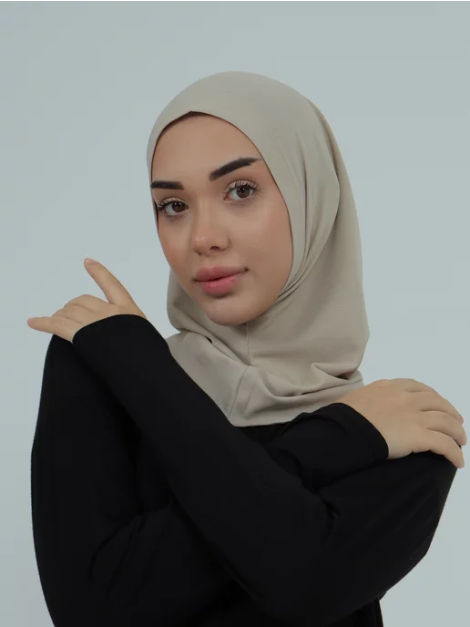 TAWSI HIJAB Хиджаб бони бонька, бежевый, фото 5