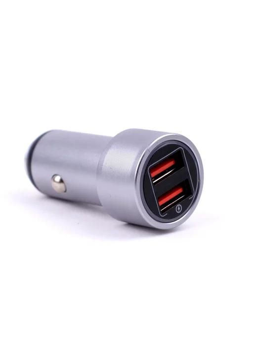 TAKARA Зарядное устройство для автомобиля PG-258, 2*USB, серебро, серебристый, фото 4