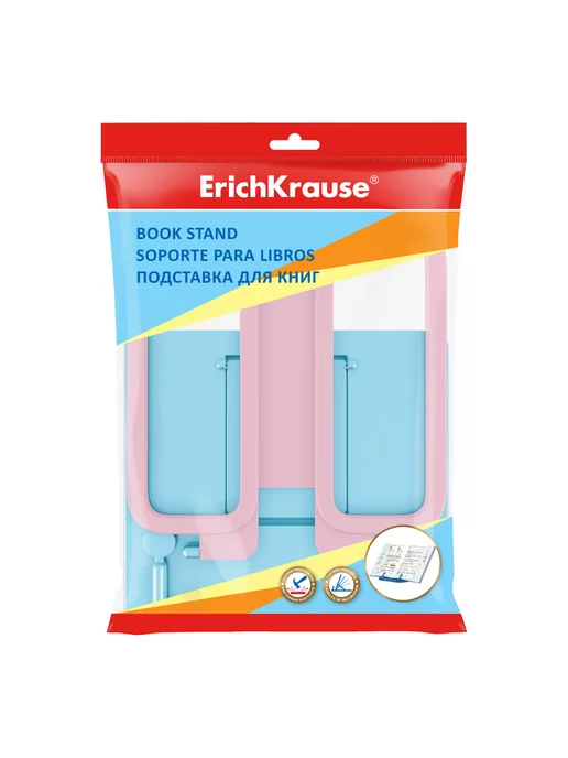 ErichKrause Подставка для книг пластиковая Base, Pastel, голуб. роз, голубой, фото 2