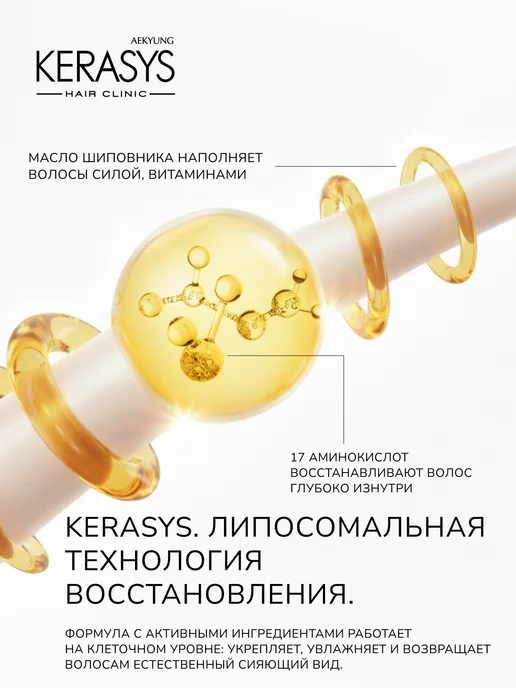 KERASYS Кондиционер для волос Оздоравливающий CLINIC 500 мл, Корея, 180 мл, фото 5