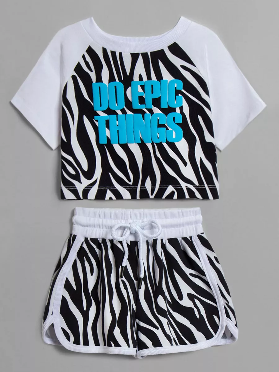 Футболка + шорты, Zebra Black/White