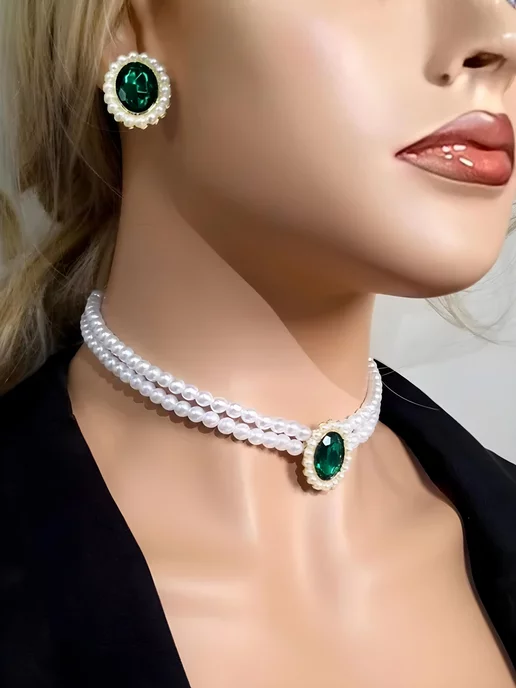 ROYAL JASMINE Комплект колье и серьги жемчужные