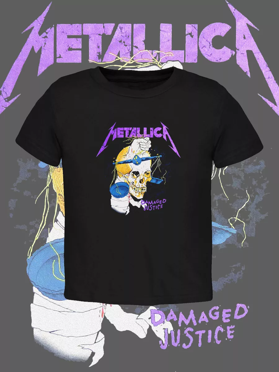 Metallica damaged justice t shirt hotsell