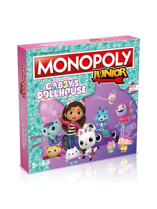 MONOPOLY Монополия Джуниор Gabbys Dollhouse домик Габби