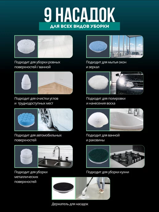 PrideCleaning Электрическая щетка для уборки Электрощетка, вариант, фото 4