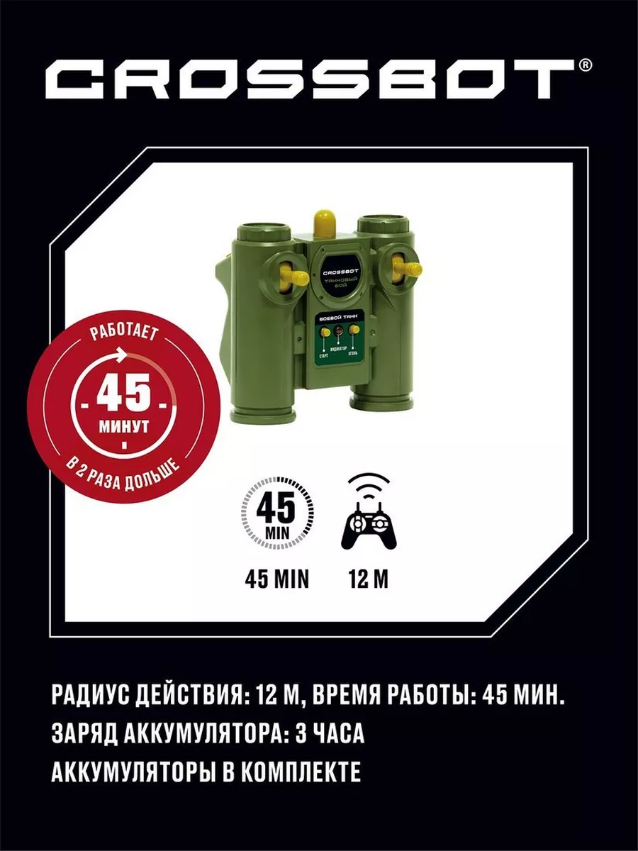 Танк ру Т-34 (СССР) 1:24 тренировочная мишень, мина CROSSBOT 198681619  купить за 3 527 ₽ в интернет-магазине Wildberries