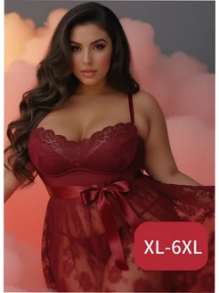 Пеньюар кружевной белье большой размер Mizontini 198687229 купить за 855 ₽ в интернет‑магазине Wildberries