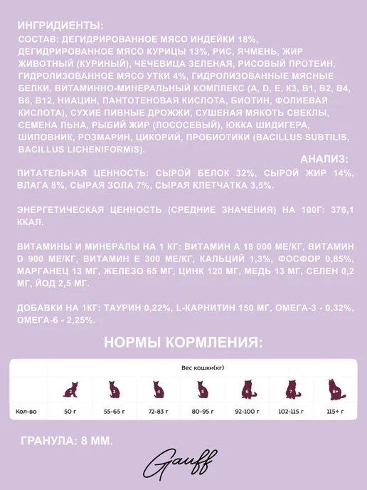 Сухой корм AWARD Hairball Кошек для собак, утка, 10 кг, фото 2