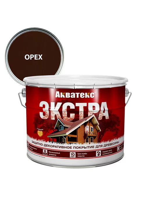 Акватекс Экстра Защитно-декоративное покрытие, орех 9 л, 9 л, фото 8