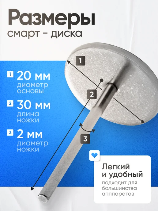 Nails28 Смарт диск для педикюра 20 мм и набор файлов и фрез m, 81 шт, фото 7