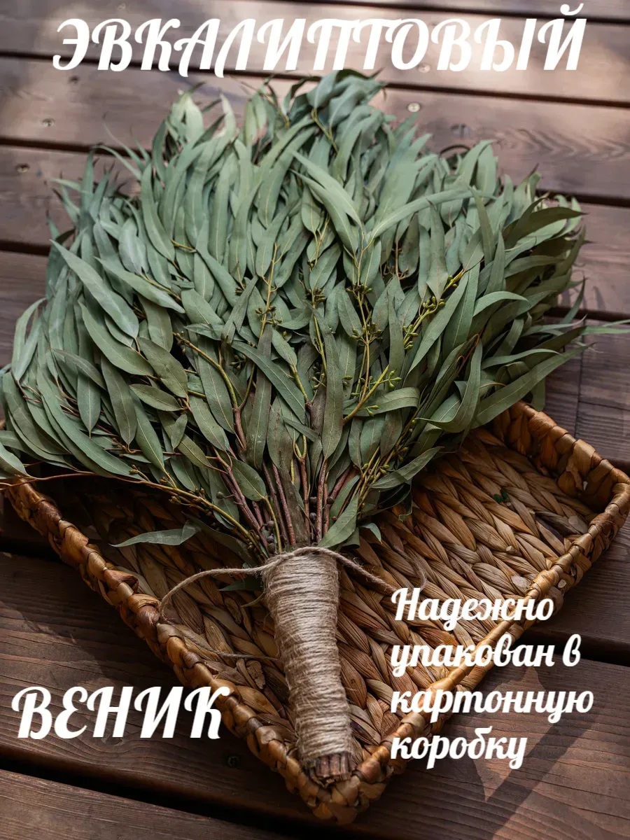 Веник для бани и сауны эвкалиптовый