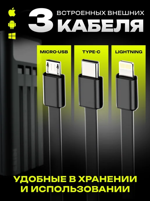 MYGAIDI Power bank 50000 с быстрой зарядкой внешний аккумулятор, черный, фото 2