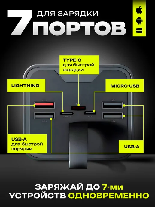 MYGAIDI Power bank 50000 с быстрой зарядкой внешний аккумулятор, черный, фото 3