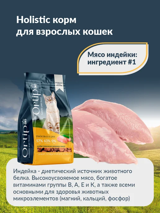 Сухой корм Ortipo Кошек для собак, индейка, 1,5 кг, фото 6