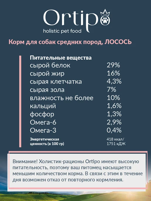 Сухой корм Ortipo для собак, средние, 2,5 кг, фото 3